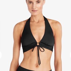 Robin Piccone Aubrey Black Halter Bikini Top NWT